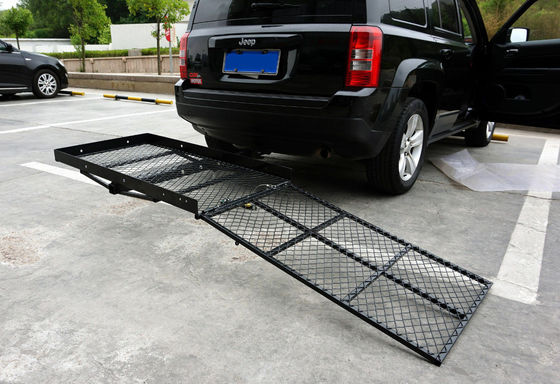 Custom Logo Hitam Lipat Hitch-mounted Keranjang-gaya Cargo Carrier untuk tugas berat