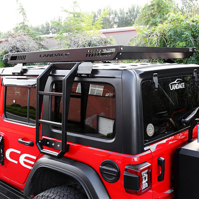 Black Powder Coated Roof Rack Basket untuk Jeep Wrangler Custom Desain Baja Ringan