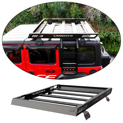 Black Powder Coated Roof Rack Basket untuk Jeep Wrangler Custom Desain Baja Ringan