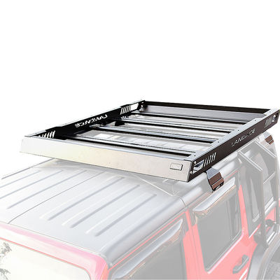 Black Powder Coated Roof Rack Basket untuk Jeep Wrangler Custom Desain Baja Ringan